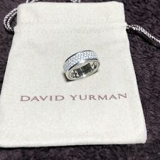 David Yurman Sterling Silver 925 Streamline 3 Row 1.92ct Pave Diamond Ring Sz 8 picture