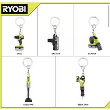 Ryobi Mini's 5 Piece Keychain Set Recip Saw Stick Vac Drill Battery Sander NIB picture