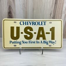 USA 1 Chevrolet Vintage Heavy Steel License Plate Putting You First in a Big Way picture