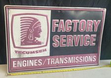 Tecumseh Factory Service Engines/Transmissions metal advertising sign 36 x 24 picture