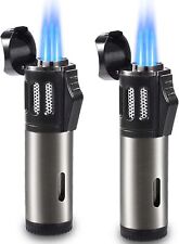 1/2PCS Cigar Torch Lighters Triple Jet Flame Lighter Kitchen Windproof Lighter picture