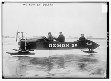 Photo:Duluth Minnesota 1910s Ice Auto Demon 3D Three Men Propeller Car picture