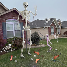 8 FT Giant Skeleton Halloween Skeleton for Halloween Outdoor Indoor Decorations picture