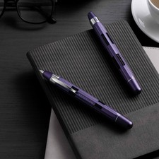 Nahvalur Eclipse Retractable Fountain Pen in Hepatizon with Silver Trim - Medium picture