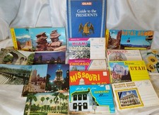 Vintage Postcard Booklet Lot 17pc 1980s Reagan President Book Souvenir Folders. picture