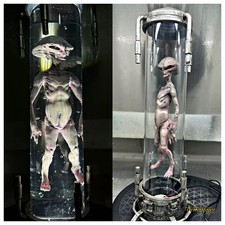 Grey Alien Specimen Jar Resin Figure Statue LED Light Water Fill Decor Gift 36cm picture