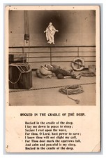 RPPC Bamforth Rocked In the Cradle of the Deep Poem Sailor on Ship Postcard O18 picture