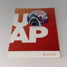 UOAP Universal Studios Annual Passholder Button Pin Happy Birthday Jaws Shark  picture