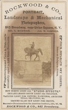 c. 1860's Rockwood & Co. Business Card, Albumen Photo of Union Square, NYC picture