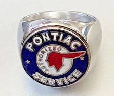 Vtg. PONTIAC AUTHORIZED SERVICE RING: Automotive Technician; Sz 12; Chief's Head picture
