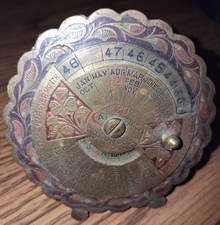 Antique Brass Perpetual Calendar 1943-1962 picture