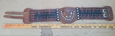 Vtg 40s Jeweled Studded Motorcycle Kidney Belt  Harley Indian MC 30s Leather picture