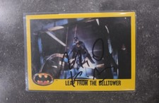 Leap From The Belltower 1989 Topps Batman Movie #145 Signed Michael Keaton COA picture