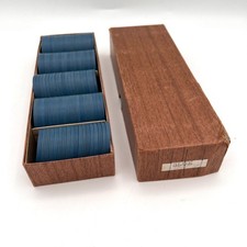 Vintage Diamond Square MD-50 Poker Chips 98 Blue $1 Hot Stamp Original Box picture