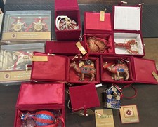 Lot of 11 Vintage Dillards Cloisonné Enamel Holiday Christmas Ornaments picture