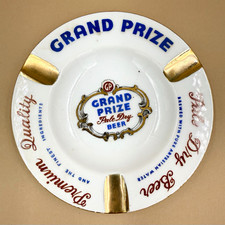 Vintage 1950s Grand Prize Pale Dry Beer Ceramic Ashtray Gulf Brewing Houston TX picture