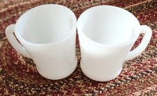 Two (2) Anchor Hocking ~ Vintage Fire King Ware WHITE 