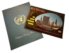 Vintage 1950s New York Memorabilia UN Menu Tourist Nostalgia Americana picture