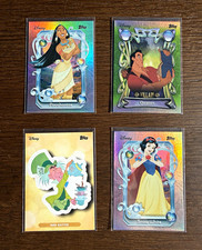 Topps 2025 Disney Wonder 4 Card Lot Pocahontas Gaston Mad Hatter Snow White picture