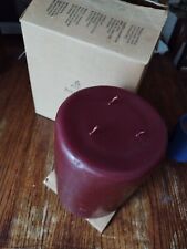 Partylite Raspberry Mulberry 3 Wick Pillar 6 x 8 New W/ Box Candle S6828 I S68 picture