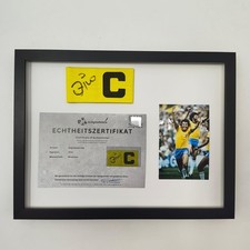 Zico Signed Captain Armband Brazil Authentic Certified Yellow Autogramm Item picture