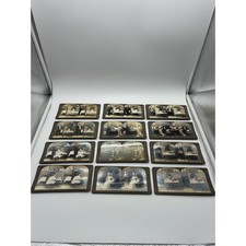 12 Antique 1902 T.W. Ingersoll New French Cook Series Stereoview Cards Set picture