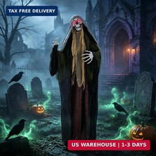 6.1Ft Halloween Decorations Outdoor Animatronic, Life Size Skeletons Ghost picture
