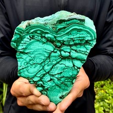 1.29LB Natural malachite slice quartz crystal luster mineral specimen picture