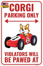 Corgi Sign Decor - 9 X 14 Inches - Aluminum - Corgi Gifts for Corgi Lovers Women picture