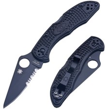 Nylon Fiber Glass Handle Pocket Folding Knife Lock Back Half Serrated Blade picture