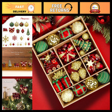 Alupssuc 82pcs Classic Christmas Balls Ornaments Set, Red, Green and Gold picture
