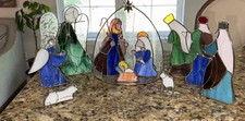 Vintage 11 Pc  Stained Glass Nativity picture
