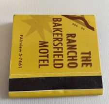 1950’s The Rancho Bakersfield Motel  Matchbook Full Unstruck picture