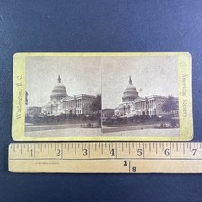 Washington D.C. Capitol Building Stereoview American Scenery 1870s Flat Mount picture