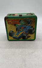 Aladdin Industries Metal Johnny Lightning Race Cars Lunch Box Missing Handle picture