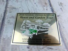 Upper Potomac Vtg Auto Club House & Garden Moorefield WV Dash Plate Plaque 1975 picture