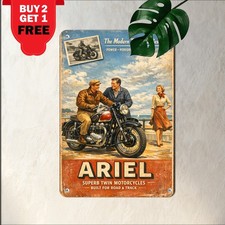 Retro 1950 Grand Prix Racing Circuit Motorbike Metal Tin Sign 8x12 picture