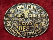 CHAMPION TROPHY RODEO BUCKLE☆PRO BRONC RIDER☆FORT WORTH COWTOWN☆2009☆RARE☆R63 picture