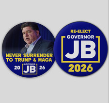 JB Pritzker Governor Pin Buttons Political Democrat Illinois 2026 Midterms Trump picture