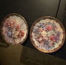 Bradford Exchange Set of 2 Porcelain Floral Decorative Collector Plates USA picture