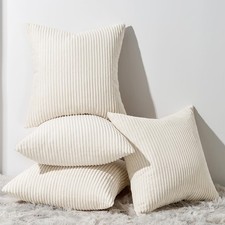 Topfinel Decorative Beige Cream Throw Pillow Covers Cushion Cases, Set of 4 S... picture