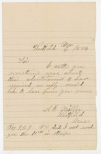 Antique 1884 Handwritten Letter Westfield Mass A E Miller Cursive Ephemera picture