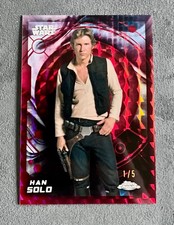 2026 Topps Chrome Star Wars Han Solo #83 Red Geometric Refractor 1/5 SSP RARE picture