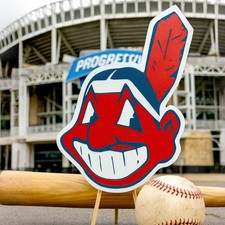 ⚾ Cleveland Indians Chief Wahoo Logo Sign – Engraved Wood Baseball Wall Art picture