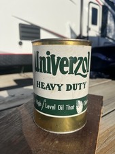 Vintage Univerzol Heavy Duty Motor Oil Quart Can Rare Barber Co. Chicago  picture