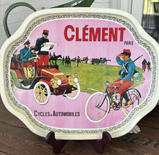 Vintage Clement Paris Cycles & Automobile France Pink Tin Tray 16