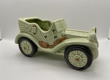 Vintage Green Antique Old Car Automobile Ceramic Planter 7x3.25x4