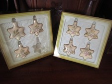 VTG Kurt Adler Handcrafted Ivory Star Glass Christmas Ornaments 7 Count Sold As picture