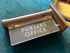 Ultra Rare RMS Queen Mary 3rd Class Purser Office Sign - KFM London Internalite picture