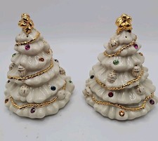 LENOX JEWELS OF CHRISTMAS CHRISTMAS TREES Salt & Pepper Shakers With Box picture